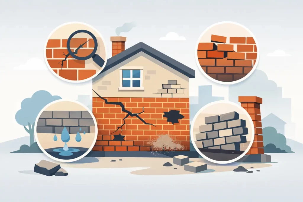 8 signes de détérioration de la maçonnerie