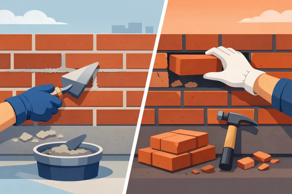 Rejointoiement vs remplacement de brique : quoi choisir ?